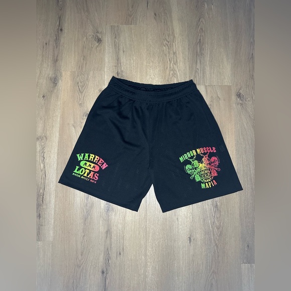 Warren Lotas Island ‘Black’ Mesh Shorts - Picture 1 of 6